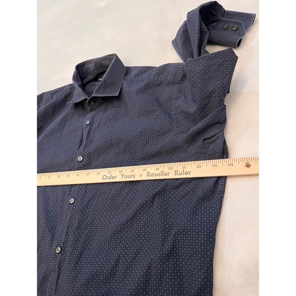 BOSS HUGO BOSS Mens Regular Fit Long Sleeve Geometric Print Dress Shirt Size 17 - Picture 12 of 16
